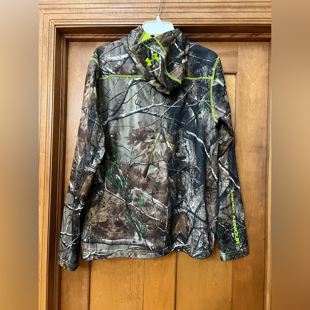 Under Armour Camo Asymmetrical Zip Pullover Sweatshirt Size Medium - Picture 6 of 12